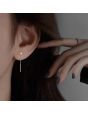 Sterling Silver Square Ear Wire Temperament Tassel