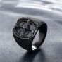 Dot Cross Compass Men's Retro Titanium Steel Ring