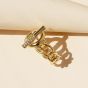 New Micro-inlaid Zircon Metal Texture Ring Creative Design Chain Ring