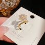 Niche Unique Design Full Diamond Spinning Snowflake Ring