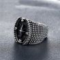 Dot Cross Compass Men's Retro Titanium Steel Ring
