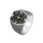 Dot Cross Compass Men's Retro Titanium Steel Ring