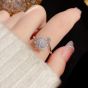 Niche Unique Design Full Diamond Spinning Snowflake Ring