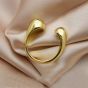 Gold Metal Brass Plated Balls Geometric Square Adjustable Opening Rings for Women