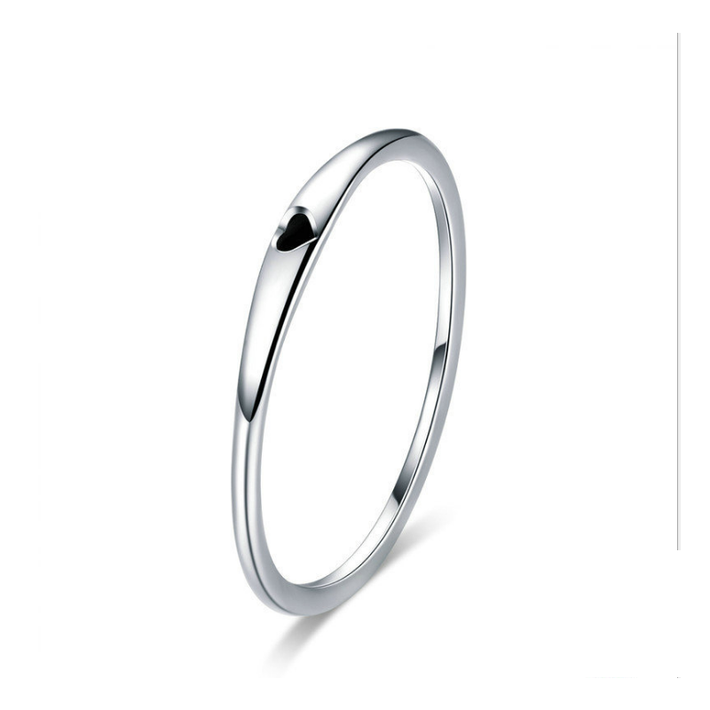 Europe and America simple and simple love S925 sterling silver ring drop oil love ladies silver ring custom