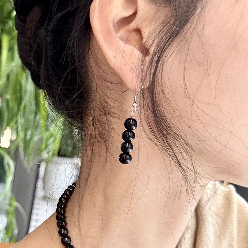 Natural Silver Earrings Minority Simple Women